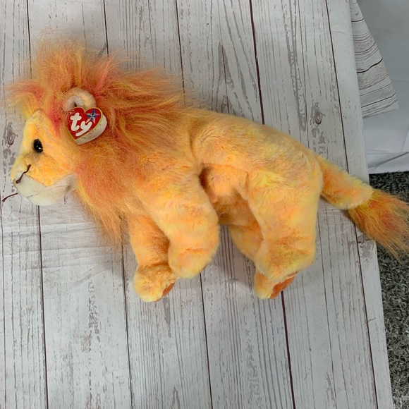 Vintage 2000 Ty Beanie Buddies Bushy the Lion Orange - Picture 2 of 10